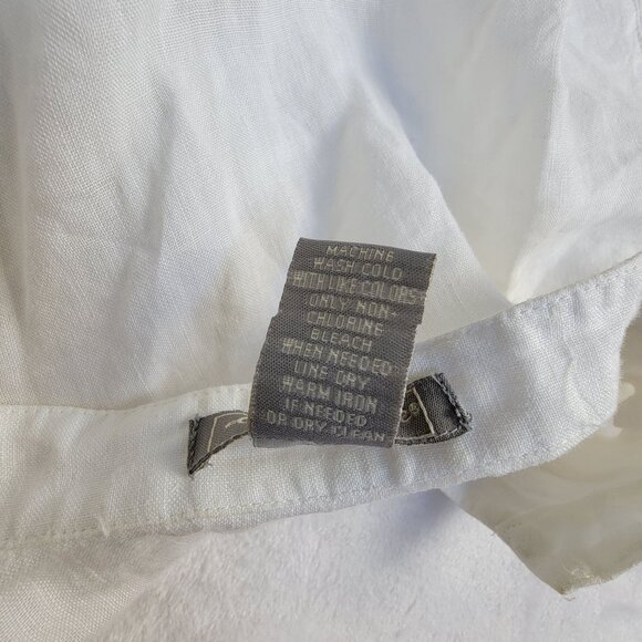 Deane and White Womens 1X Linen Button-Up Blouse Top 3/4 Sleeve W/ Lace Cuffs - Picture 4 of 7